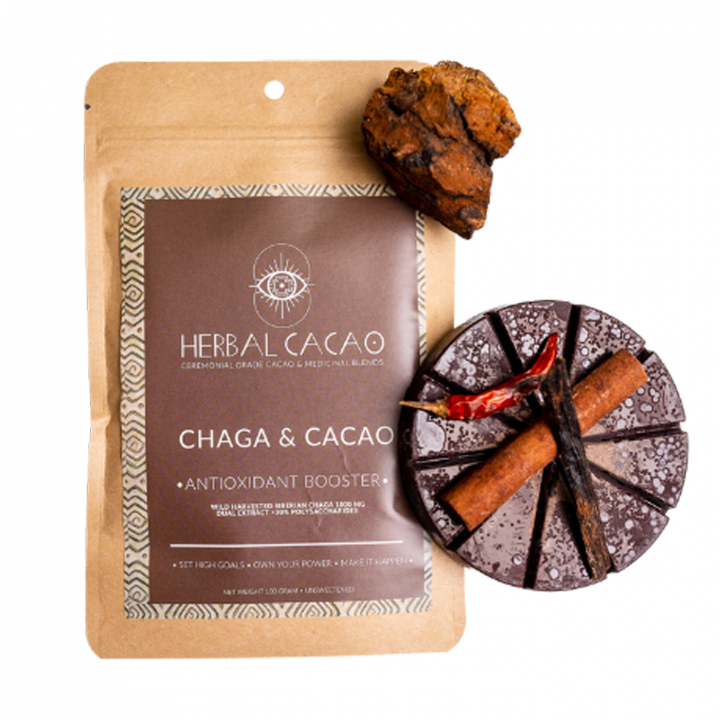 Antioxidant Booster Chaga Seremonial Kakaota 100g ryhmässä Raaka-aineet / Juomat / Sekalaista @ Rawfoodshop Scandinavia AB (HC2)