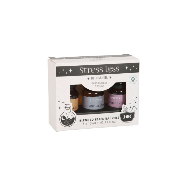 Eteeriset öljyt Lahjasetti Stress Less ryhmässä Koti & Sielu / Tunnelma & tuoksu / Tuoksuöljy @ Rawfoodshop Scandinavia AB (HM-49123)