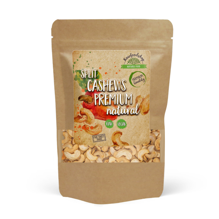 Cashewpähkinät Puolitetut Premium RAW 1kg ryhmässä Raaka-aineet / Pähkinät / Cashewpähkinät @ Rawfoodshop Scandinavia AB (K17191-1)