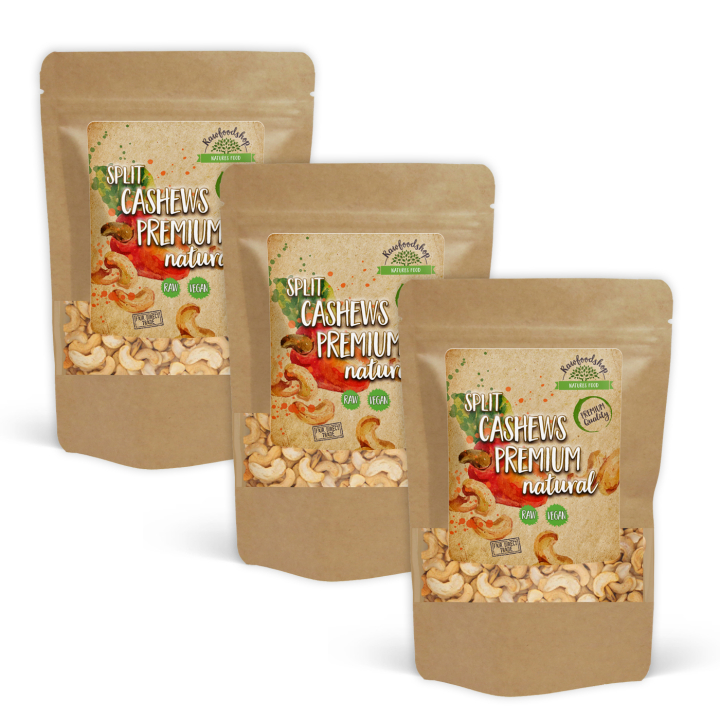 Cashewpähkinät jaetut Premium RAW 250g x 3 pakettia ryhmässä Raaka-aineet / Pähkinät / Cashewpähkinät @ Rawfoodshop Scandinavia AB (K17191250-SET3)