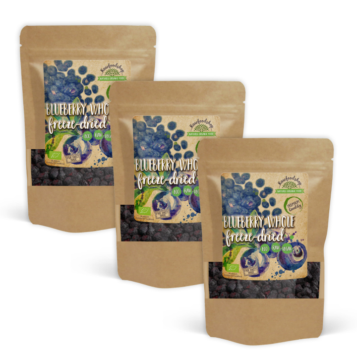 Mustikat Pakastekuivatut Koko LUOMU 50g x 3 pakettia ryhmässä Raaka-aineet / Hedelmät & Marjat / Mustikka @ Rawfoodshop Scandinavia AB (K20040000000001-SET3)