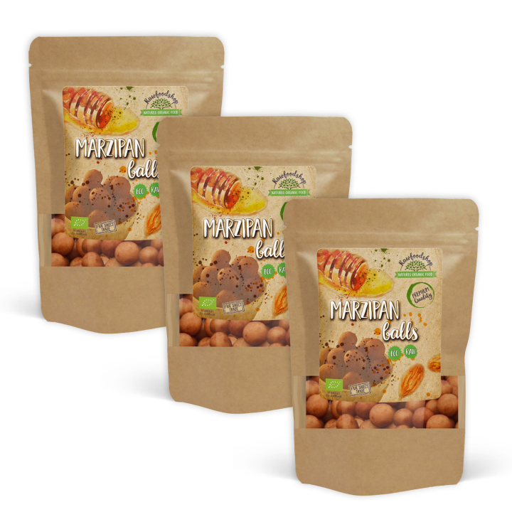 Marsipaanipallot kaakao LUOMU 100g x 3 pakettia ryhmässä Raaka-aineet / Karkkia & Suklaata / Makeiset @ Rawfoodshop Scandinavia AB (K21756-SET3)