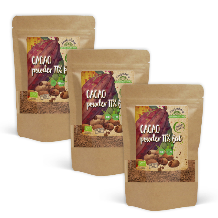 Kaakaojauhe 11% LUOMU 1kg x 3 pakettia ryhmässä Raaka-aineet / Leipominen / Kaakaotuotteet @ Rawfoodshop Scandinavia AB (KAK118-SET3)