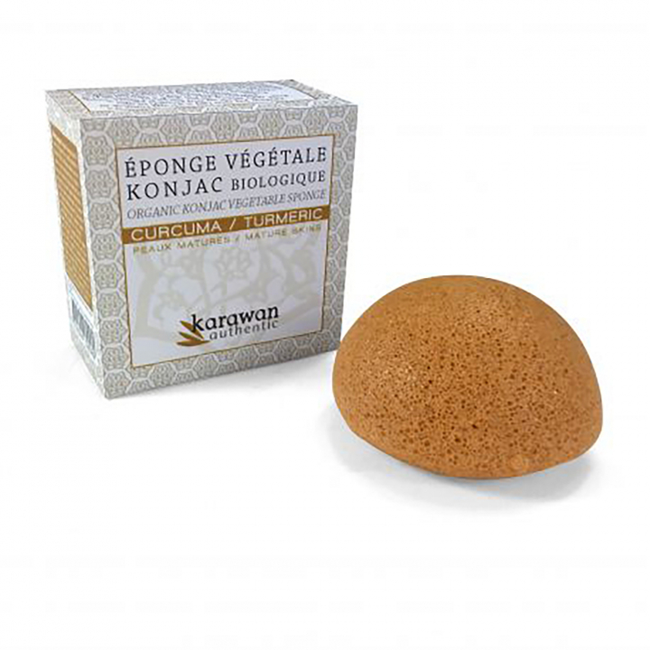 EKO Konjak-sieni kurkumalla rikastettuna ryhmässä Iho & Vartalo / Kasvot / Sienet @ Rawfoodshop Scandinavia AB (KKONJCU-BIN10)