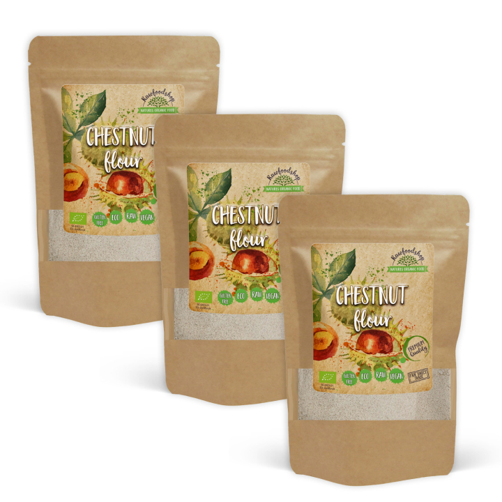 Kastanjajauho LUOMU 500g x 3 pakettia ryhmässä Raaka-aineet / Leipominen / Jauhot @ Rawfoodshop Scandinavia AB (KNM50-SET3)