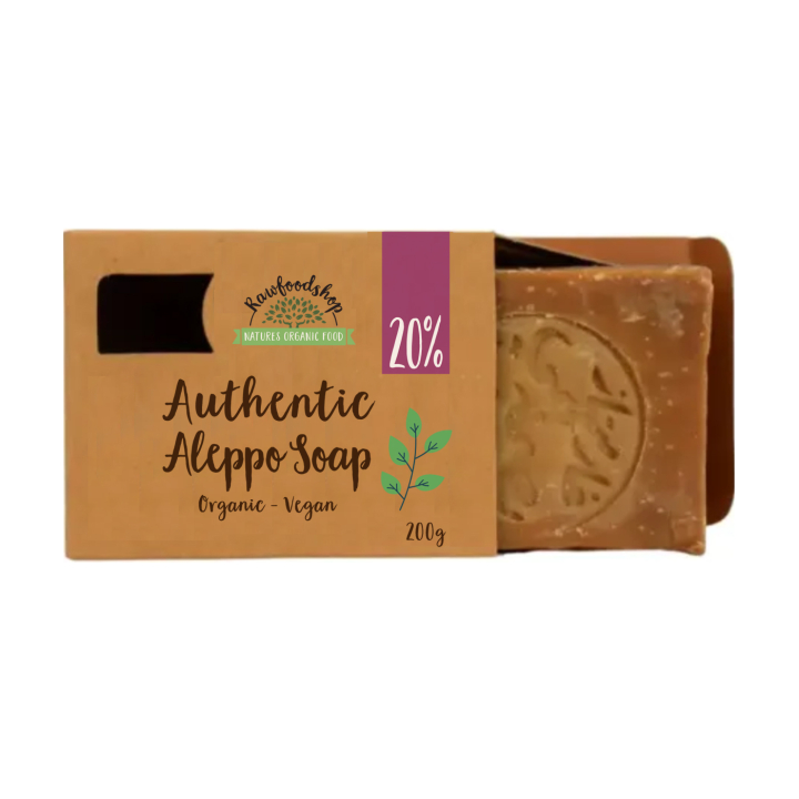 Alepposaippua Laakeriöljy 20% LUOMU 200g ryhmässä Iho & Vartalo / Vartalo / Suihkusaippua @ Rawfoodshop Scandinavia AB (KNNBEC3)