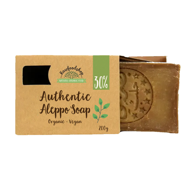 Alepposaippua Laakeriöljy 30% LUOMU 200g ryhmässä Iho & Vartalo / Vartalo / Suihkusaippua @ Rawfoodshop Scandinavia AB (KNNBEC4)