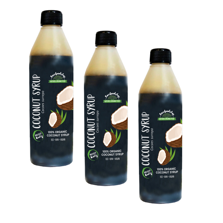 Kookossiirappi LUOMU 250ml x 3 pulloa ryhmässä Raaka-aineet / Leipominen / Siirappi @ Rawfoodshop Scandinavia AB (KOSIRAP01-SET3)