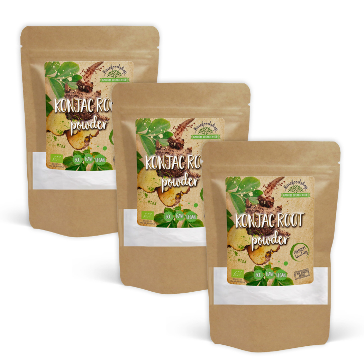 Konjak-juuri LUOMU 100g x 3 pakettia ryhmässä Raaka-aineet / Leipominen / Ainesosat Muut @ Rawfoodshop Scandinavia AB (KRG10-SET3)