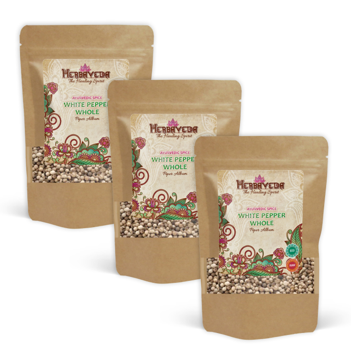Valkopippuri Kokonainen LUOMU 50g x 3 pakettia ryhmässä Raaka-aineet / Ruokakomero / Mausteet & Suola @ Rawfoodshop Scandinavia AB (KRY102-SET3)