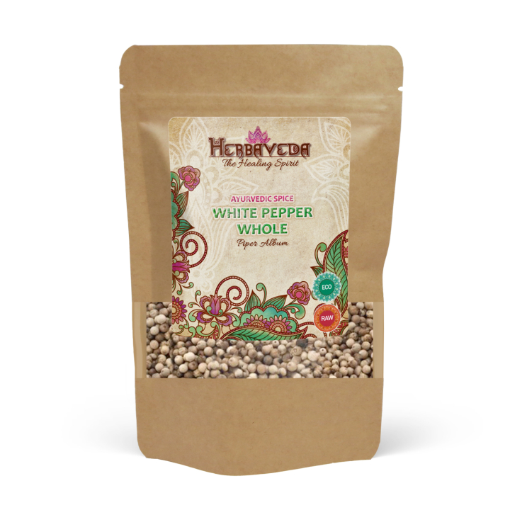 Kokonainen Valkopippuri LUOMU 50g ryhmässä Raaka-aineet / Ruokakomero / Mausteet @ Rawfoodshop Scandinavia AB (KRY102)