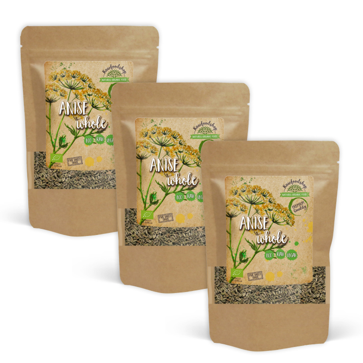 Aniksen Siemenet Koko LUOMU 50g x 3 pakettia ryhmässä Raaka-aineet / Ruokakomero / Mausteet & Suola @ Rawfoodshop Scandinavia AB (KRY92-SET3)