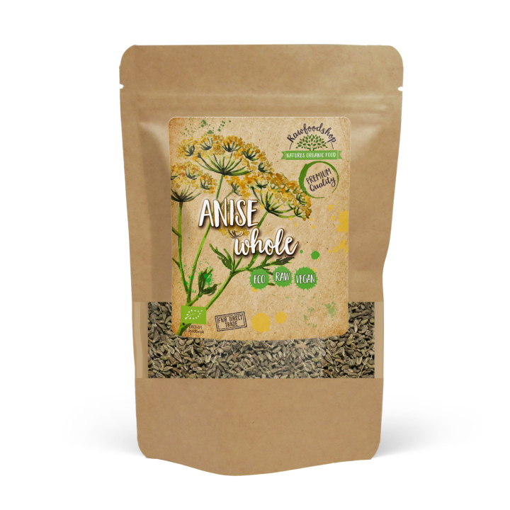 Aniksen siemenet kokonaiset LUOMU 50g ryhmässä Raaka-aineet / Ruokakomero / Mausteet @ Rawfoodshop Scandinavia AB (KRY92)