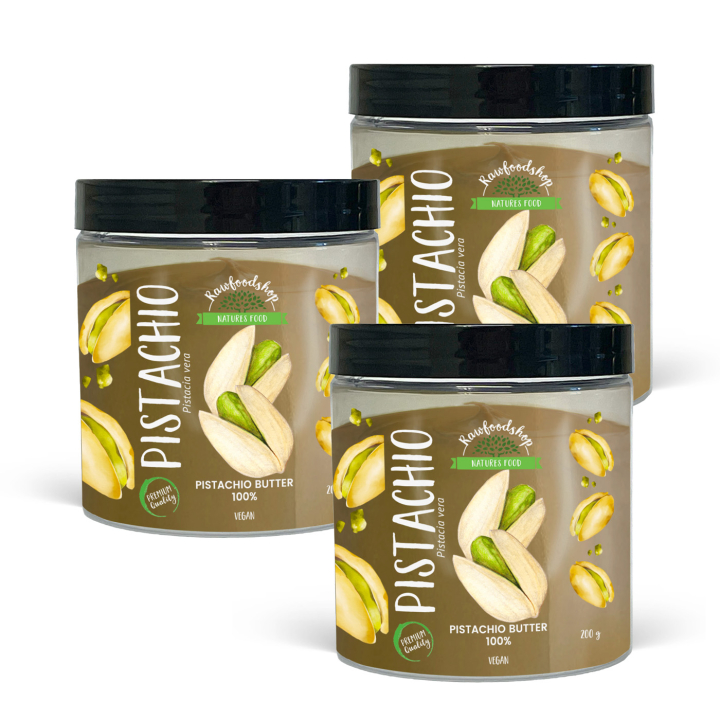 Pistaasivoi 200g x 3 purkkia ryhmässä Raaka-aineet / Pähkinät / Pähkinävoit @ Rawfoodshop Scandinavia AB (L00220BGP2-SET3)