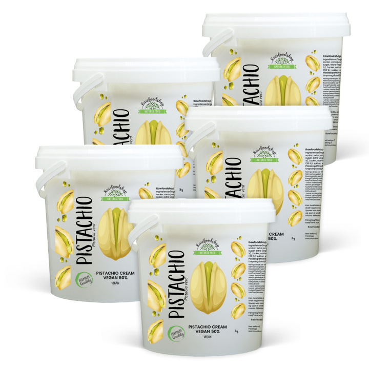 Pistaasikreemi Vegaani 50% 1kg x 5 purkkia ryhmässä Raaka-aineet @ Rawfoodshop Scandinavia AB (L00220CPO1-SET5)