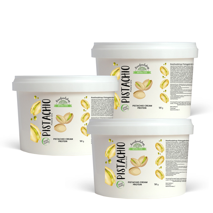 Pistaasikreemi Proteiini 500g x 3 purkkia ryhmässä Raaka-aineet / Pähkinät / Pistaasipähkinät @ Rawfoodshop Scandinavia AB (L0414030015-SET3)