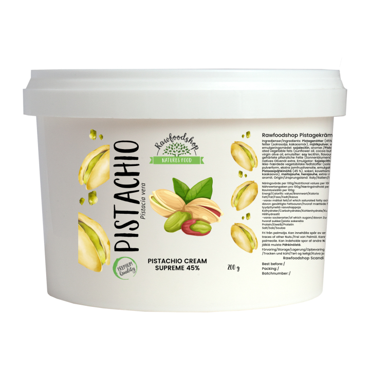 Pistaasikreemi Supreme 45% 500g ryhmässä Raaka-aineet / Pähkinät / Pistaasipähkinät @ Rawfoodshop Scandinavia AB (L100100901-5)