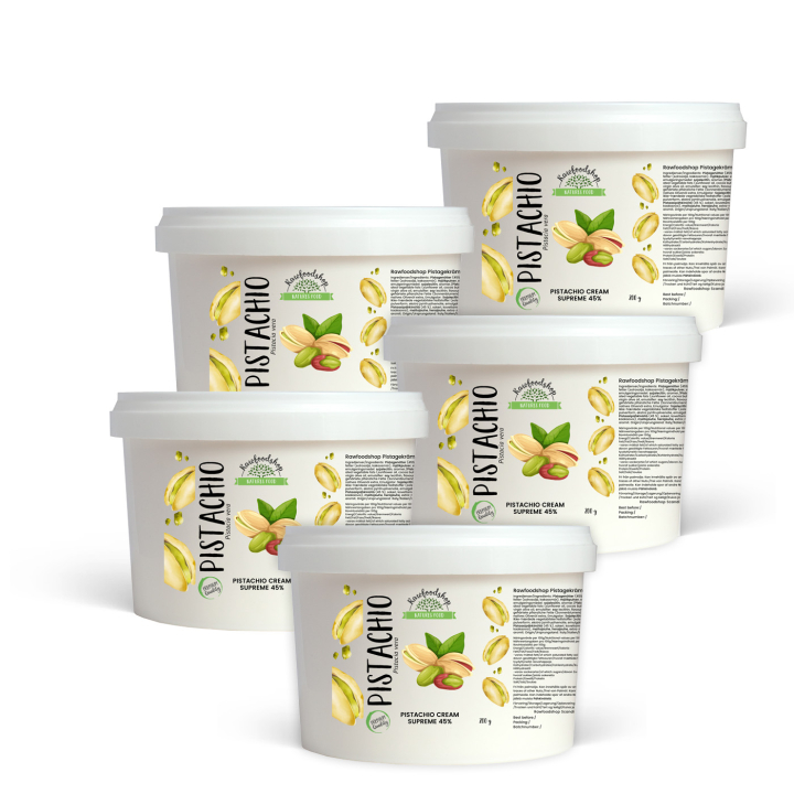 Pistaasikreemi Supreme 45% 500g x 5 purkkia ryhmässä Raaka-aineet / Pähkinät / Pistaasipähkinät @ Rawfoodshop Scandinavia AB (L1001009015-SET5)