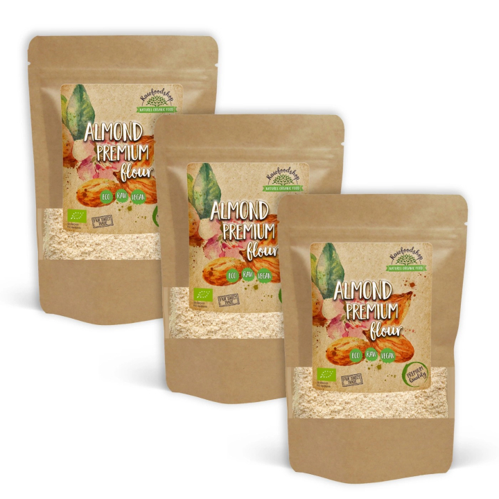 Mantelijauho Premium RAW LUOMU 500g x 3 pakettia ryhmässä Raaka-aineet / Pähkinät / Pähkinä jauhot @ Rawfoodshop Scandinavia AB (LBAK500437E-SET3)