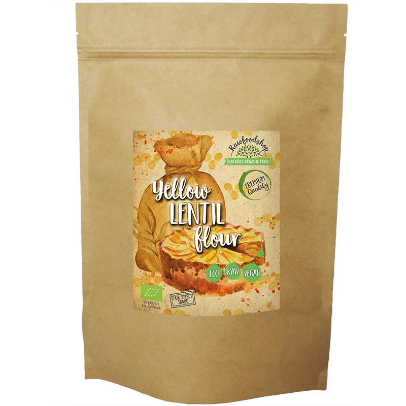 Keltainen linssijauho 500g ryhmässä OUTLET 20-80% / Leivonta 20-70% / Leivonta 30% @ Rawfoodshop Scandinavia AB (LINSMJOLGULT01)