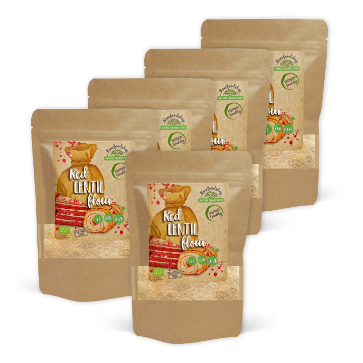 Linssijauhot Punaiset LUOMU 500g x 5 pakettia ryhmässä Raaka-aineet / Leipominen / Jauhot @ Rawfoodshop Scandinavia AB (LINSMJOLROTT01-SET5)
