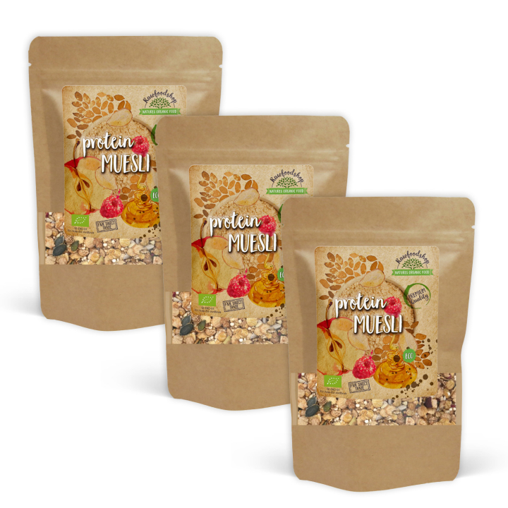 Proteiinimysli LUOMU 400g x 3 pakettia ryhmässä Raaka-aineet / Ruokakomero / Granolaa, & Puuroa @ Rawfoodshop Scandinavia AB (LOWCARB1-SET3)