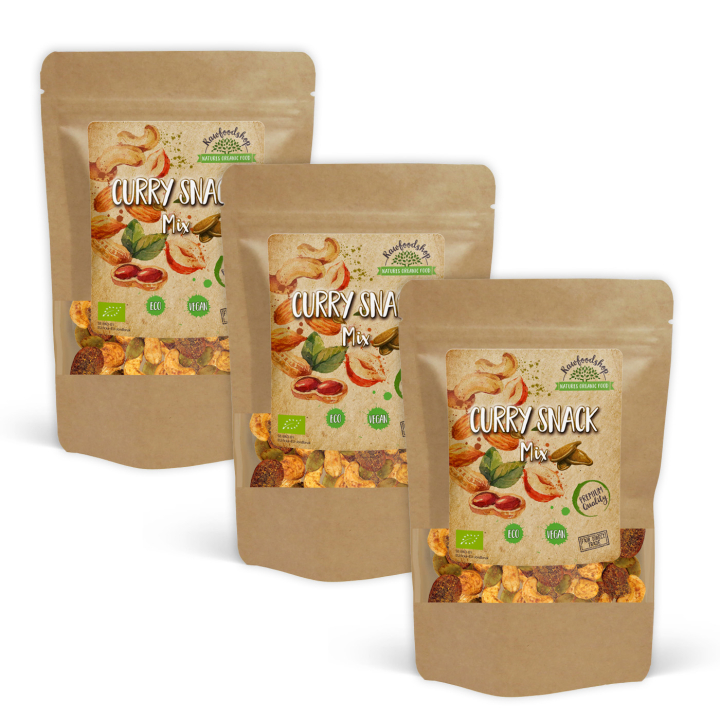 Curry-snacksekoitus LUOMU 200g x 3 pakettia ryhmässä Raaka-aineet / Pähkinät / Pähkinäsekoitus @ Rawfoodshop Scandinavia AB (MELCUR5200-SET3)