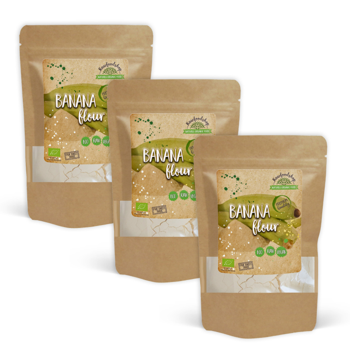 Banaanijauho LUOMU 500g x 3 pakettia ryhmässä Raaka-aineet / Hedelmät & Marjat / Banaani @ Rawfoodshop Scandinavia AB (MJO8-SET3)