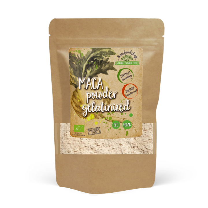 Maca-jauhe Gelatinoitu 5:1 LUOMU 500g ryhmässä Ravintolisät / Yrtit ja Kasvit / Maca & Ginseng @ Rawfoodshop Scandinavia AB (MPG50)