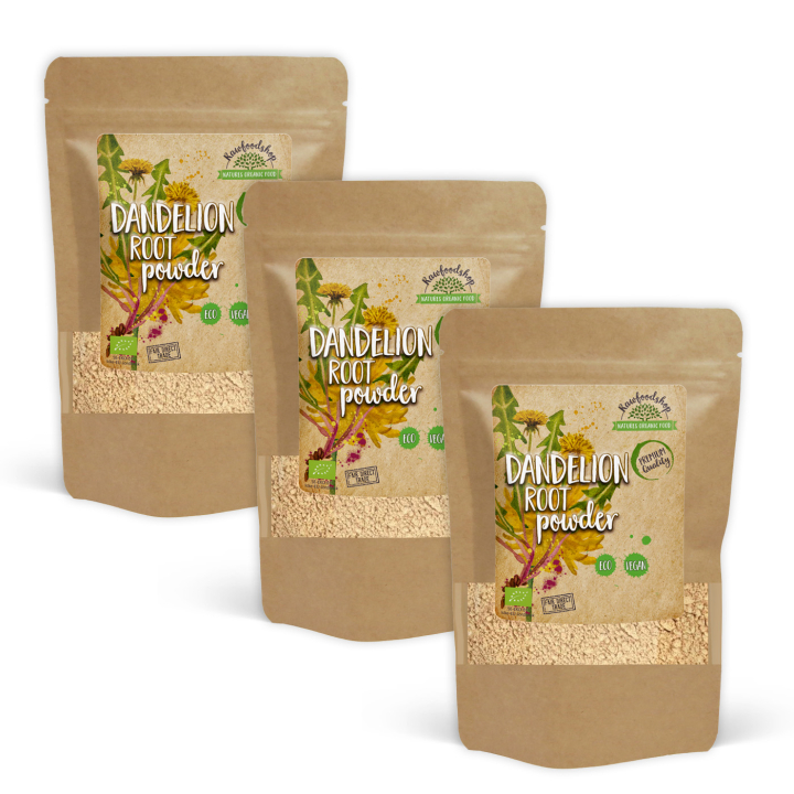 Voikukanjuurijauhe LUOMU 125g x 3 pakettia ryhmässä Raaka-aineet / Terveysruoka / Vihreät Jauheet @ Rawfoodshop Scandinavia AB (MRP10-SET3)