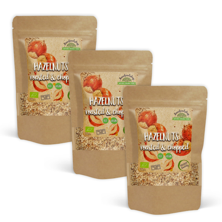 Hasselpähkinäpalat Paahdetut LUOMU 200g x 3 pakettia ryhmässä Raaka-aineet / Pähkinät / Hasselpähkinät @ Rawfoodshop Scandinavia AB (N22438-SET3)