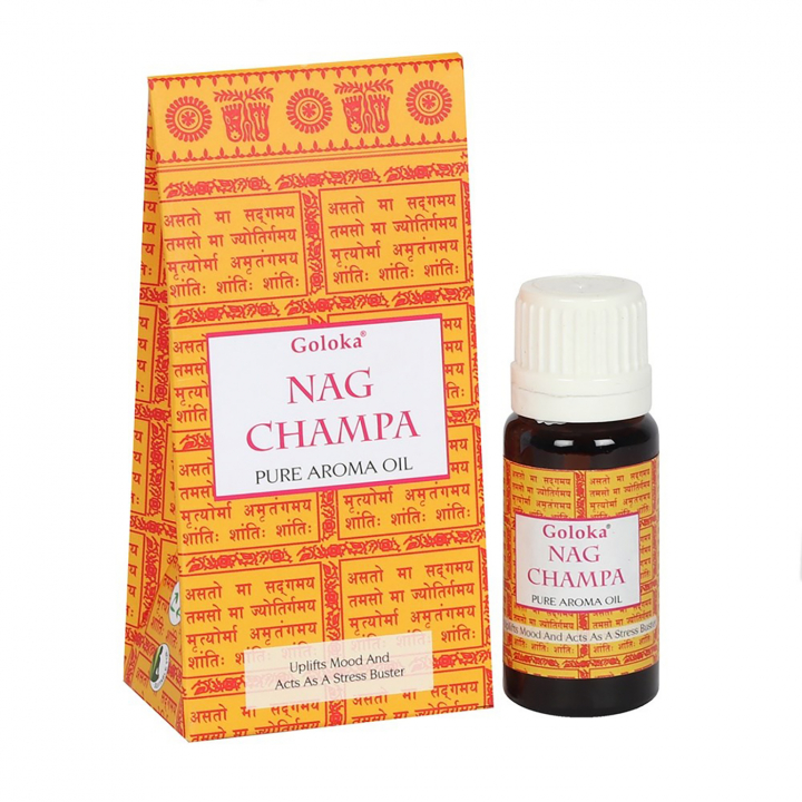 Goloka Aromaöljyt Nag Champa 10ml ryhmässä Koti & Sielu / Tunnelma & tuoksu / Tuoksuöljy @ Rawfoodshop Scandinavia AB (OILG05)