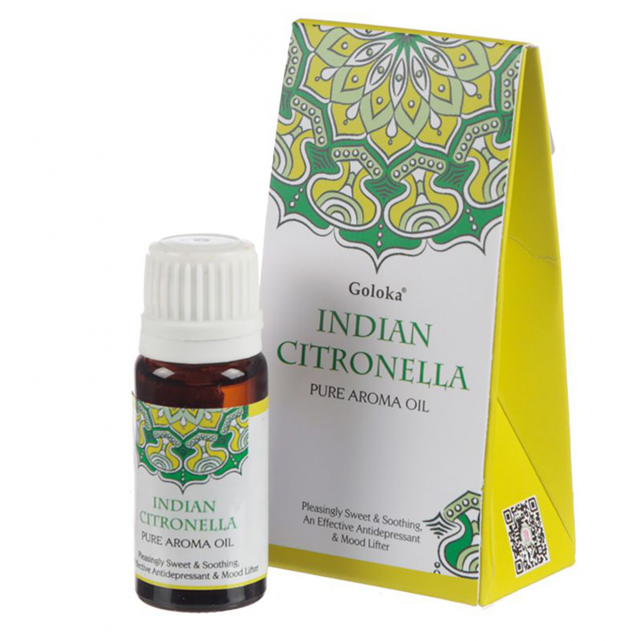 Goloka Aromaöljyt Sitronella 10ml ryhmässä Koti & Sielu / Tunnelma & tuoksu / Tuoksuöljy @ Rawfoodshop Scandinavia AB (OILG10)