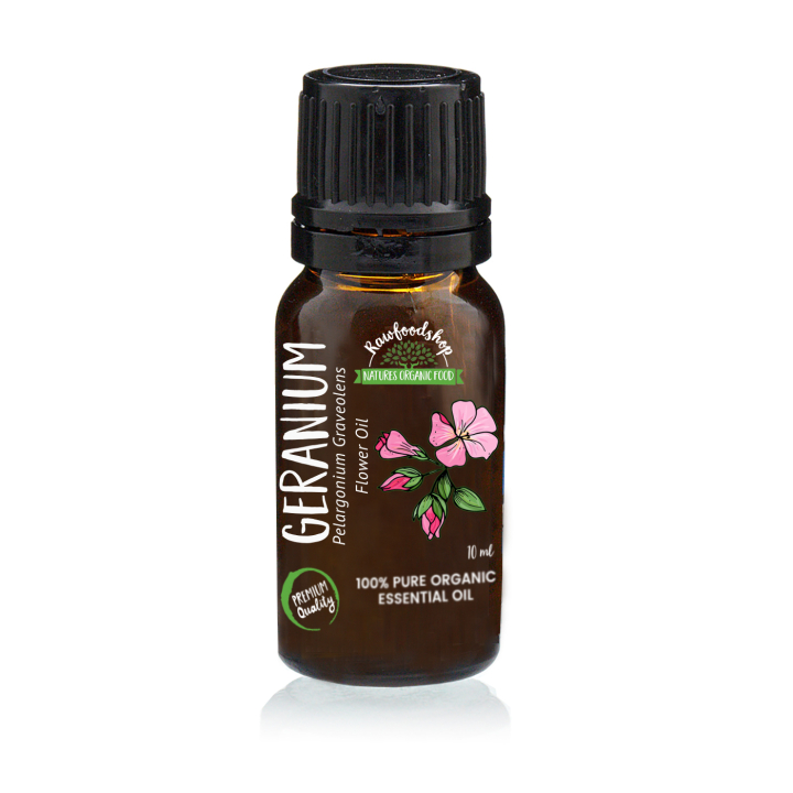 Geranium Eteerinen Öljy LUOMU 10ml ryhmässä Iho & Vartalo / Luonnollinen DIY / Eteeriset öljyt @ Rawfoodshop Scandinavia AB (ORGEOUL20)