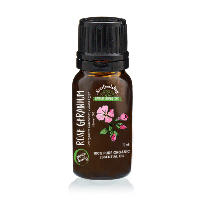 Ruusugeraniumi Eteerinen Öljy LUOMU 10ml ryhmässä Iho & Vartalo / Luonnollinen DIY / Eteeriset öljyt @ Rawfoodshop Scandinavia AB (ORGEOUL20)