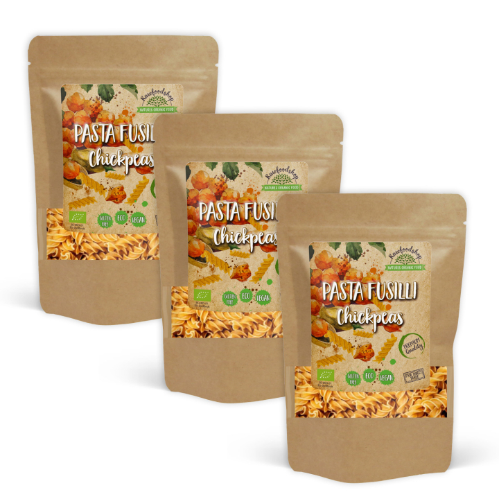 Pasta Fusilli Kikherne LUOMU 250g x 3 pakettia ryhmässä Raaka-aineet / Ruokakomero / Pasta & Nuudelit @ Rawfoodshop Scandinavia AB (P22268-SET3)