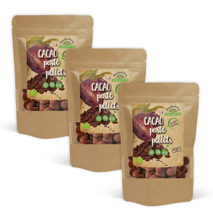 Kaakaomassa Pelletit RAW LUOMU 250g x 3 pakettia ryhmässä Raaka-aineet / Leipominen / Kaakaotuotteet @ Rawfoodshop Scandinavia AB (PE23250-SET3)