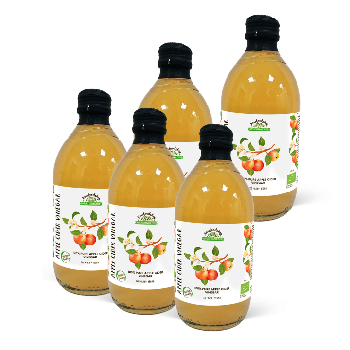 Omenaviinietikka Suodattamaton LUOMU 500ml x 5 pulloa ryhmässä Raaka-aineet / Ruokakomero / Maustaminen / Etikka @ Rawfoodshop Scandinavia AB (PFMN5SY050006-SET5)