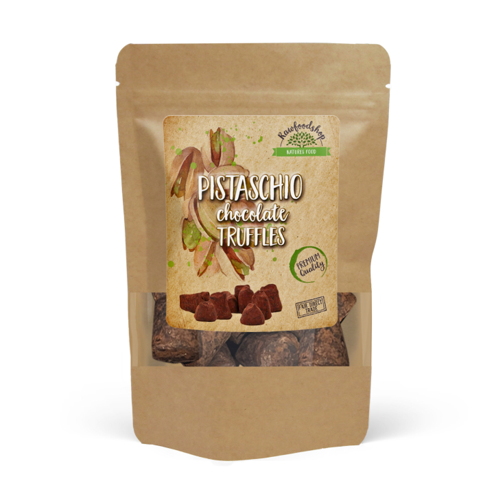 Suklaatryffeli Pistaasi 100g ryhmässä Raaka-aineet / Karkkia & Suklaata / Suklaapatukat @ Rawfoodshop Scandinavia AB (PIST-100)