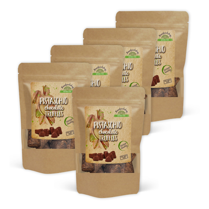 Suklaatryffeli Pistaasi 100g x 5 pakettia ryhmässä Raaka-aineet / Karkkia & Suklaata / Suklaapatukat @ Rawfoodshop Scandinavia AB (PIST100-SET5)