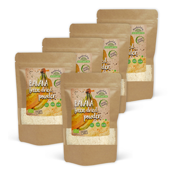 Banaanijauhe Pakastekuivattu LUOMU 125g x 5 pakettia ryhmässä Raaka-aineet / Hedelmät & Marjat / Banaani @ Rawfoodshop Scandinavia AB (PULFBAN-SET5)