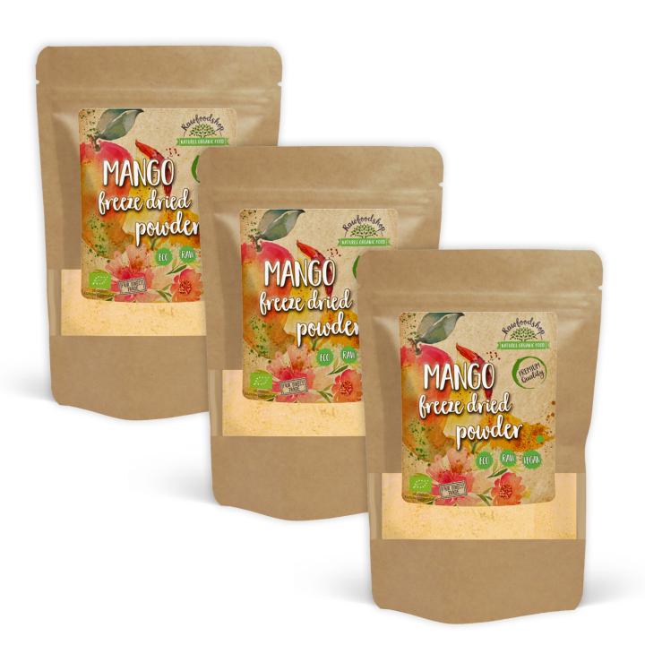Mangojauhe Pakastekuivattu LUOMU 100g x 3 pakettia ryhmässä Raaka-aineet / Hedelmät & Marjat / Mango @ Rawfoodshop Scandinavia AB (PULFMAN-SET3)