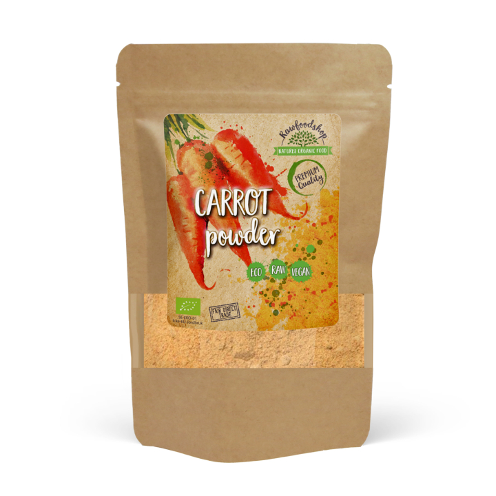 Porkkanajauhe LUOMU 100g ryhmässä OUTLET 20-80% / Terveysruoka 30-60% / Terveysruoka 30% @ Rawfoodshop Scandinavia AB (PULMOR)