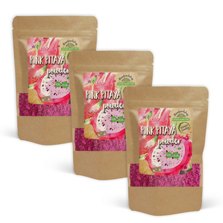 Pinkki Pitaya Jauhe 100g x 3 pakettia ryhmässä Raaka-aineet / Hedelmät & Marjat / Hedelmäjauhe @ Rawfoodshop Scandinavia AB (PULPINK-SET3)