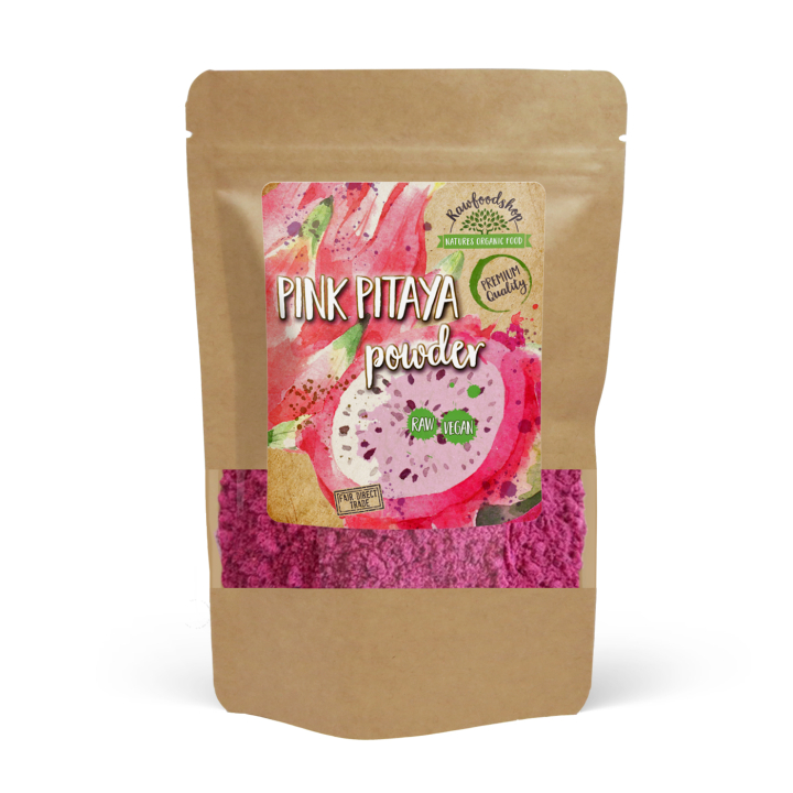 Pinkki Pitaya Jauhe 100g ryhmässä Raaka-aineet / Hedelmät & Marjat / Hedelmäjauhe @ Rawfoodshop Scandinavia AB (PULPINK)