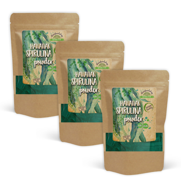 Havaijin Spirulina 125g x 3 pakettia ryhmässä Raaka-aineet / Terveysruoka / Spirulinajauhe @ Rawfoodshop Scandinavia AB (RAW00120015-SET3)