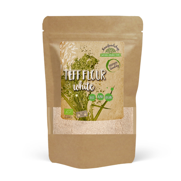Teff-jauho Vaalea LUOMU 500g ryhmässä Raaka-aineet / Leipominen @ Rawfoodshop Scandinavia AB (RAW0025)