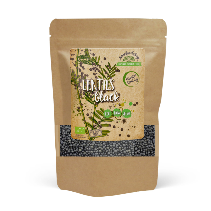 Linssit Mustat LUOMU 500g ryhmässä Raaka-aineet / Ruokakomero / Palkokasvit @ Rawfoodshop Scandinavia AB (RAW0031)