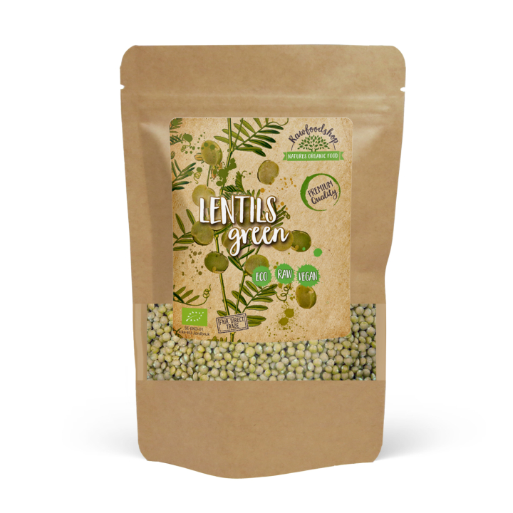 Vihreät linssit LUOMU 500g ryhmässä Raaka-aineet / Ruokakomero / Palkokasvit @ Rawfoodshop Scandinavia AB (RAW003300)