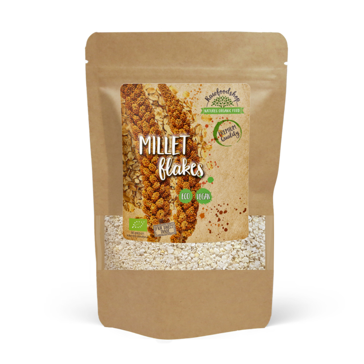 Hirssihiutaleet LUOMU 500g ryhmässä Raaka-aineet / Leipominen / Viljat & Hiutaleet @ Rawfoodshop Scandinavia AB (RAW00664400)